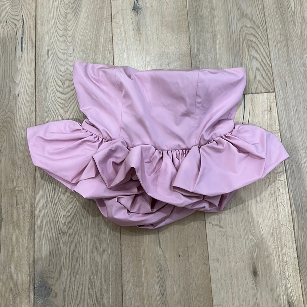 Pink Strapless ruffle top! Worn Once! Perfect condition!🩷